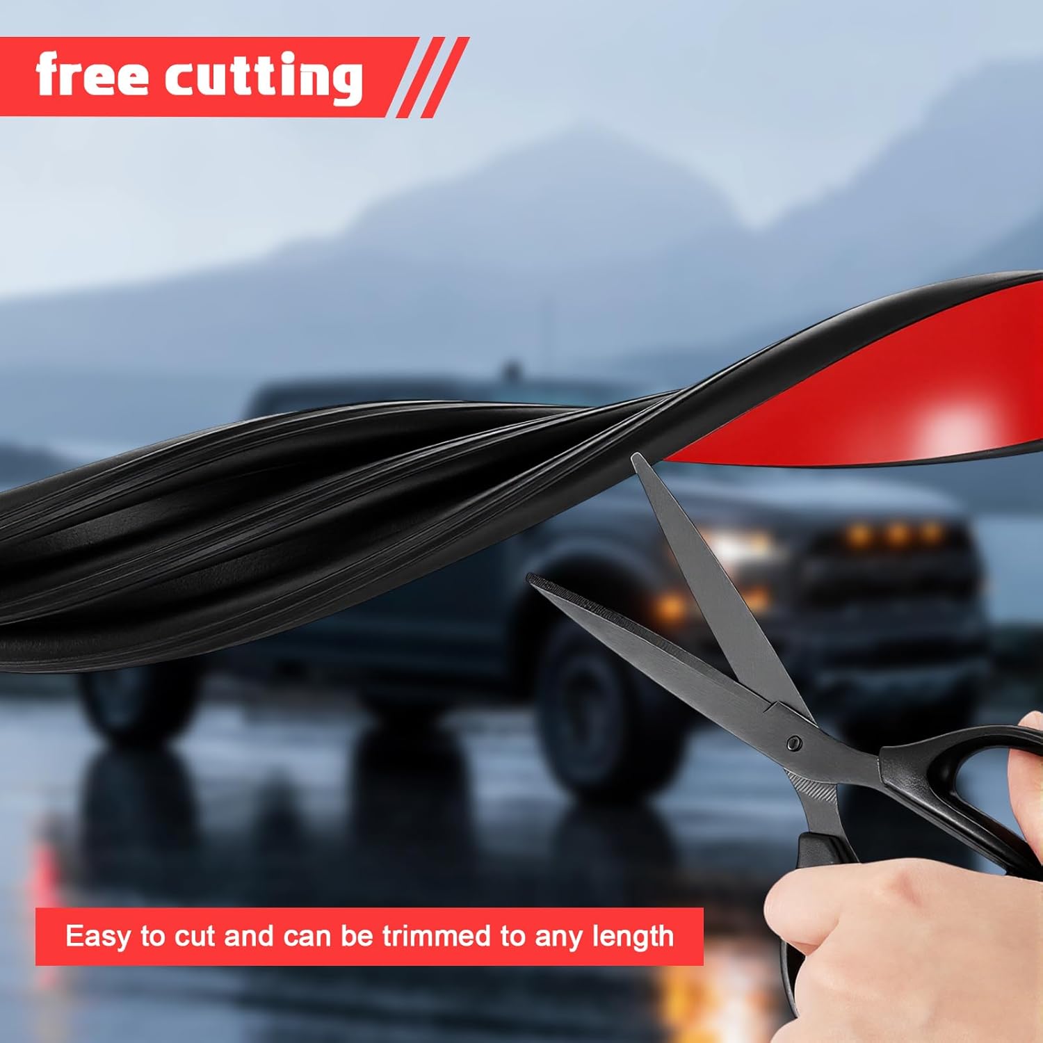 20FT Truck Cap Seal 2-1/8 Inches Wide × 1/2 Inches High × 20 Feet Long Truck Topper Seal with Adhesive EPDM Rubber for Heavy Duty Canopies and Camper Over 200 Lbs