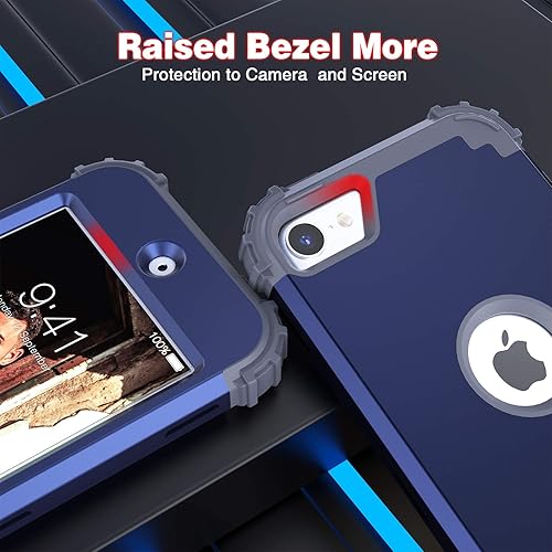 Miniatura 7 de IDweel Funda para iPod Touch de 7 generación con 2 protectores de pantalla, híbrida 3 en 1, a prueba de golpes, delgada, resistente, carcasa de