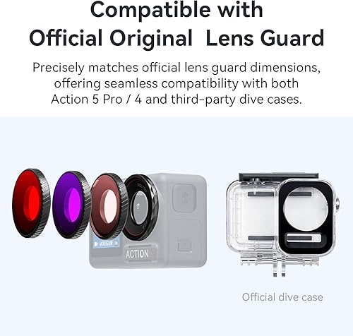 Miniatura 4 de Juego de filtros de buceofiltro impermeable para cámara DJI Osmo Action 5 ProAction 4Action 3, cubierta protectora de lente para esnórquel, surf,
