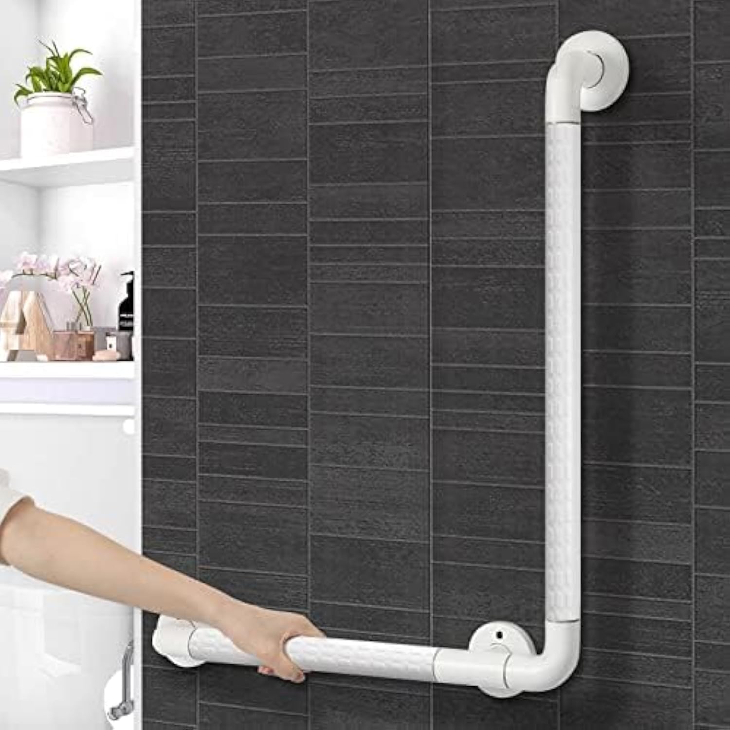 Maniglione da Bagno, Maniglione Bagno Disabili Maniglia Doccia, Maniglione Bagno Antiscivolo maniglia doccia anziani acciaio inox 60 X 40 cm Maniglia di Sicurezza per Vasca da WC, Stairway