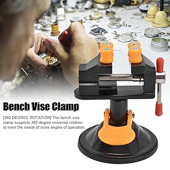 BREUAILY Portable Table Top Vice Clamp Aluminum Alloy Vise Clamp With 360 Degrees Swiveling And Suction Base Universal Table Bench Vise For DIY