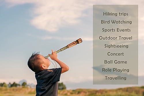 Miniatura 6 de RII - Cristal espía de decoración antigua, telescopio pirata con funda de cuero, telescopio de mano para entusiastas de la aventura, decoración