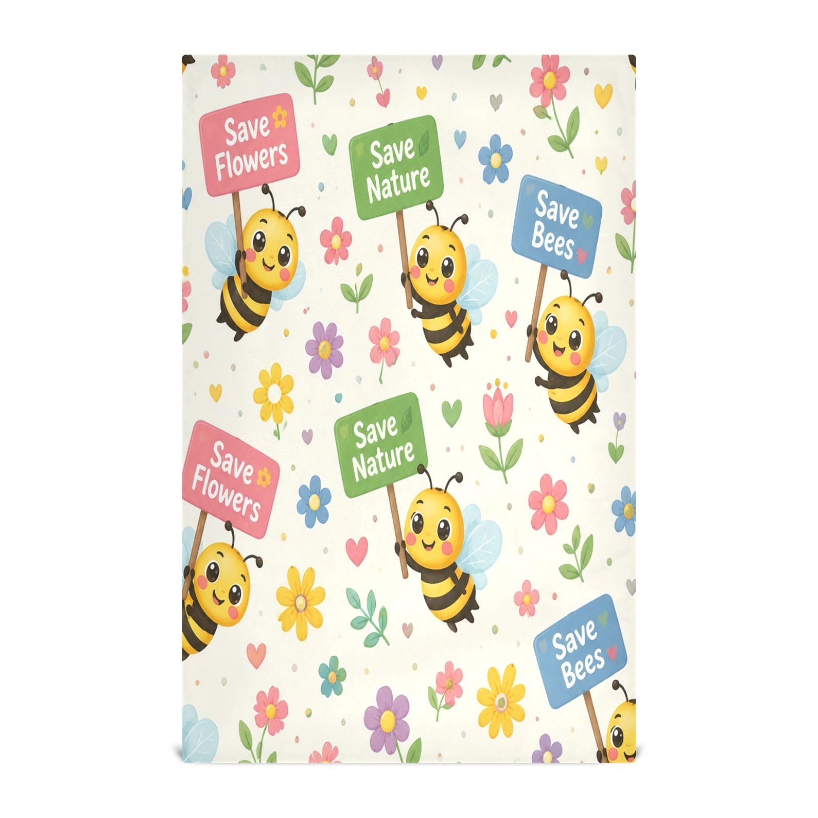 Cgiub Kind To Bees Tea Towels for Kitchen 6pcs Soft Kitchen Towels Absorbent & Quick Drying Dish Cloth for Household & Cleaning, 71.1x45.7cm
