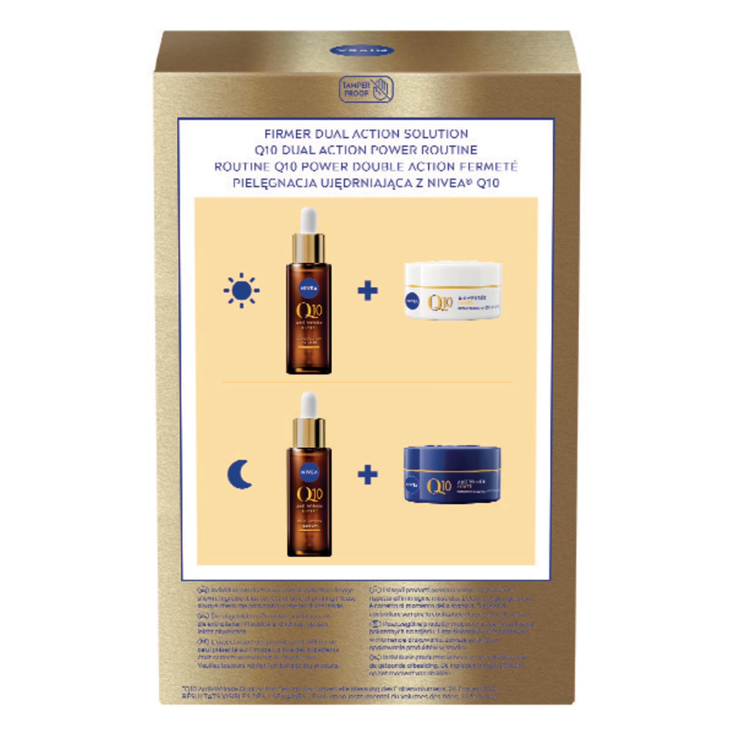 NIVEA Q10 Anti-Falten Power Gesichtspflege Set, Geschenkset mit Tagescreme (50 ml), Nachtcreme (50 ml) und Dual Action Serum (30 ml), Anti-Age Pflegeset