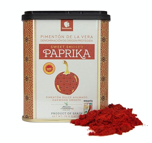 Miniatura 2 de Gourmanity Lata de pimentón ahumado dulce y caliente español, condimento de pimentón ahumado de madera de roble premium para añadir profundidad,