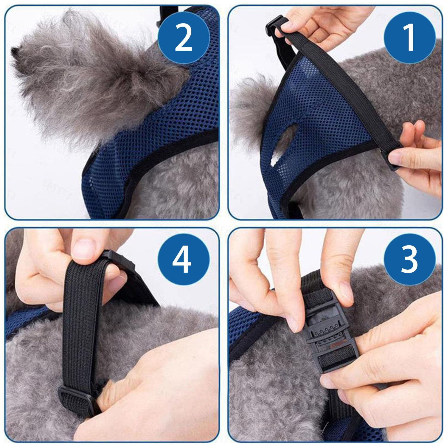 3 Pcs Navy Blue Dog Protective Trousers (L), Includes 9 Absorbent Pads, Washable Menstrual Underwear for Medium/Large Dogs - Image 3