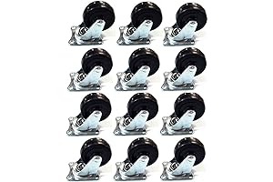 12-Pack 2-Inch Swivel Caster Hardware Wheels
