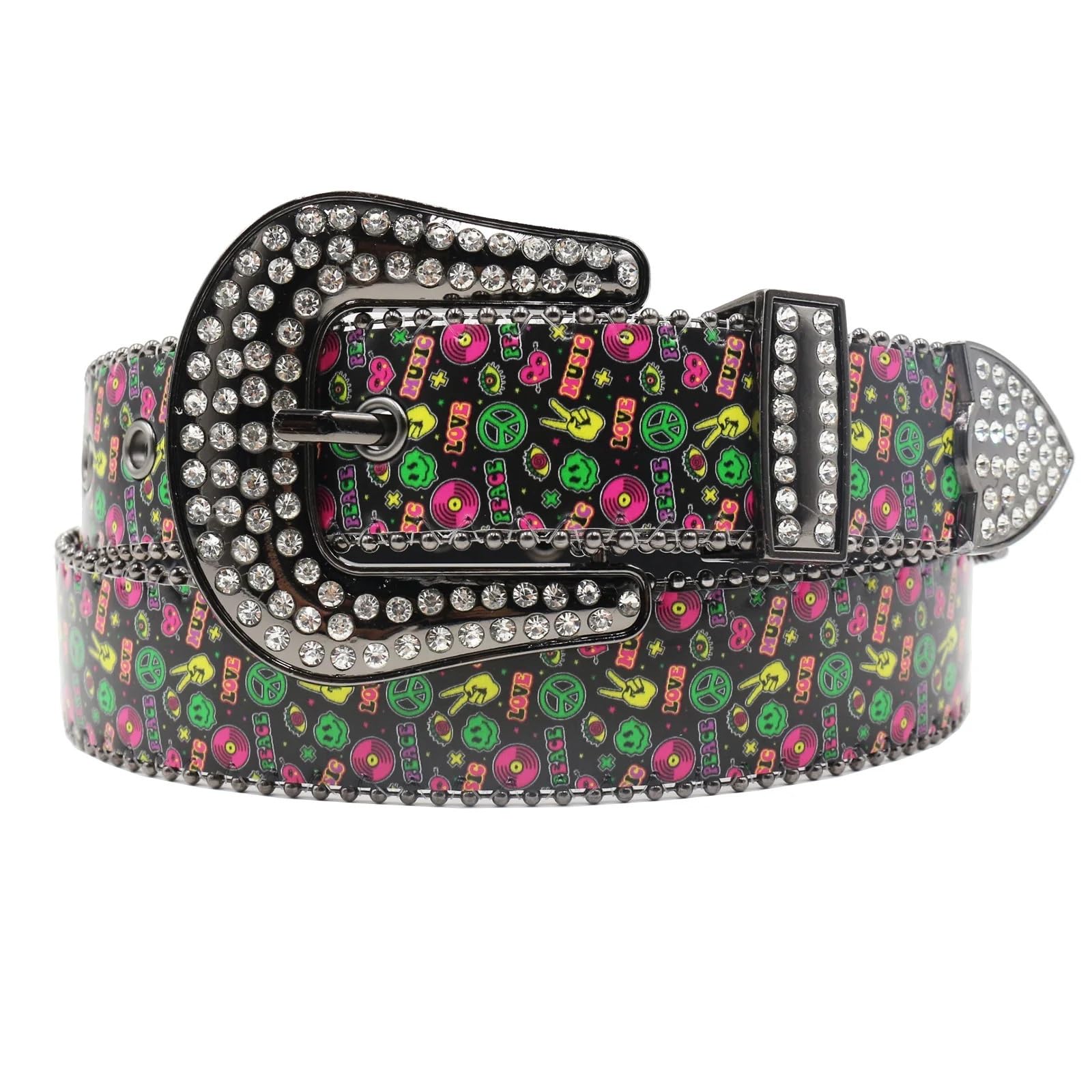 Ceinture punk strass oeil résolvant le manque de style de vos jeans - 6