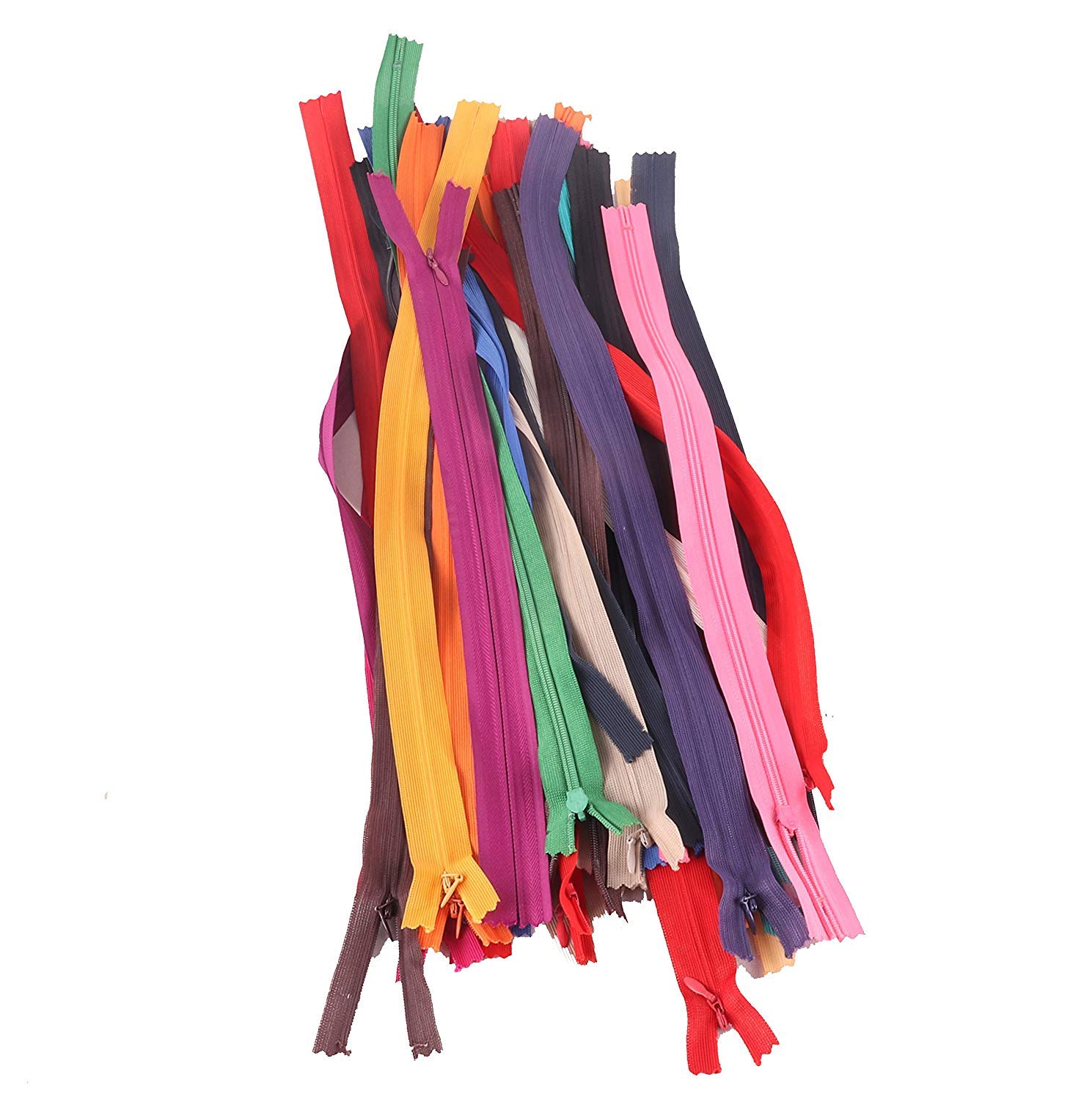 Bhavya Enterprises Invisible Zipper with Knit Tape (Multicolour, 18 Inch) - Pack of 30 zips