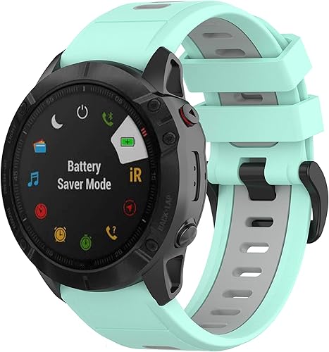 Vista 22 de Compatible con Garmin Fenix 6X Sapphire Band para mujeres y hombres, bandas de repuesto de silicona Quickfit de 0.86 pulgadas (1.024 in), correas