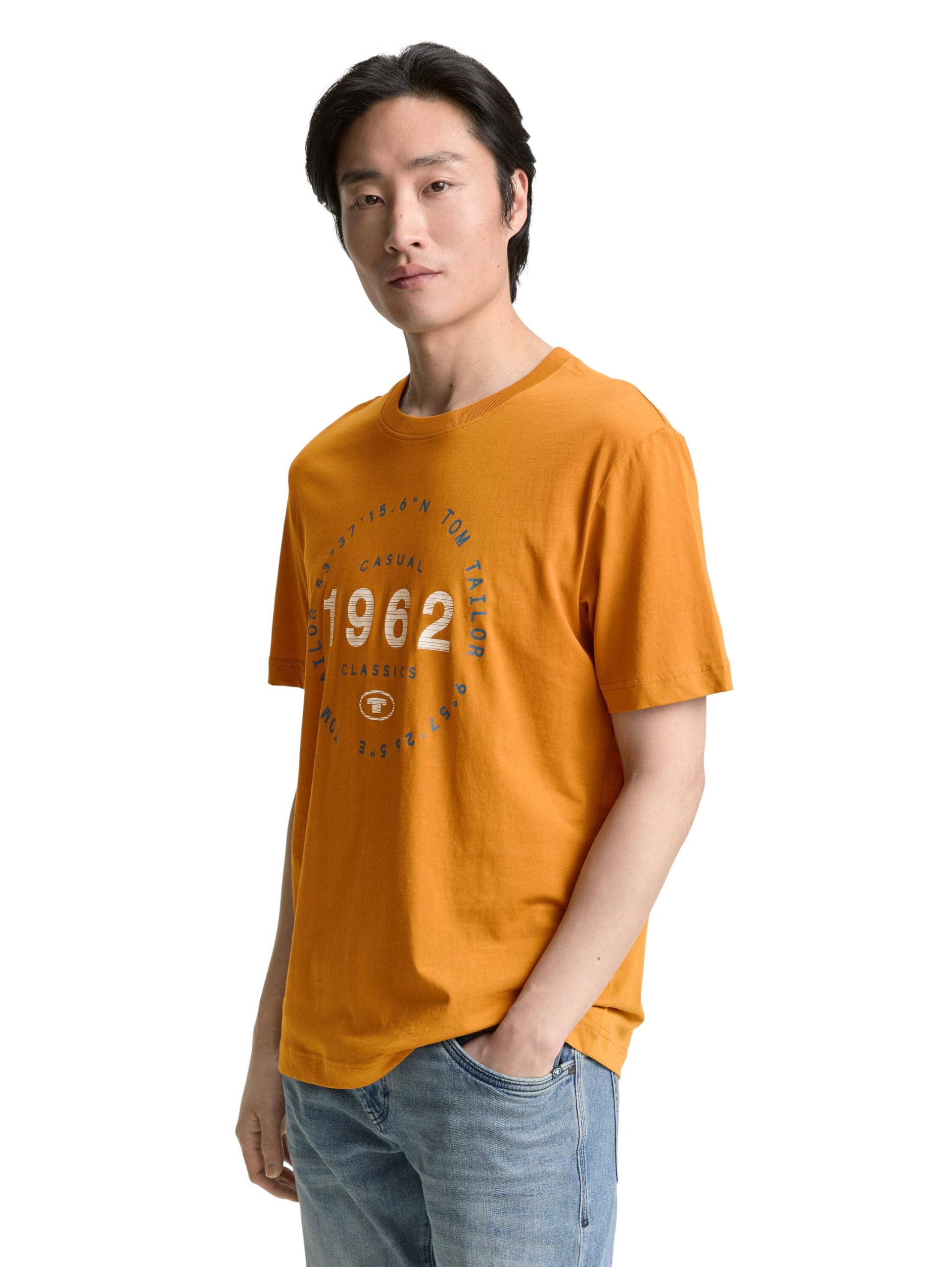 Tom Tailor Herren 1047773 T-Shirt mit Logo-Print