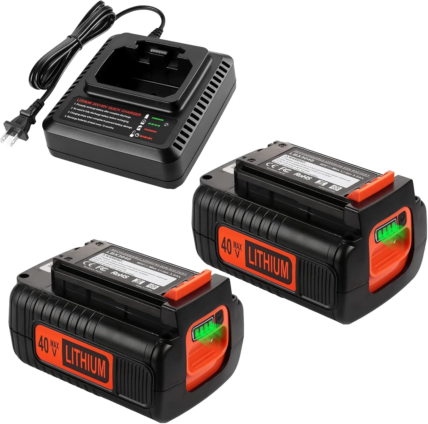 2Pack 40V 3.5Ah Replacement for Black and Decker 40V