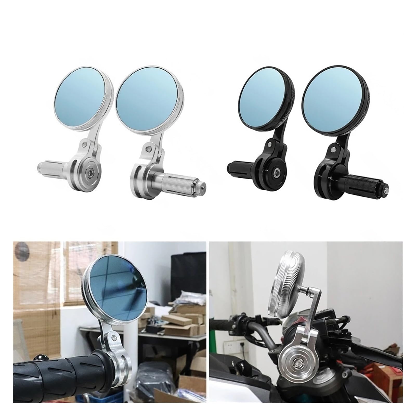 Specchietto Retrovisore Laterale Per Moto, Scooter, 7/8" 22 Mm, Specchietti Retrovisori Per Manubrio, Per Ya&maha Per Kaw&asaki, Ricambi Per Moto Specchiettos