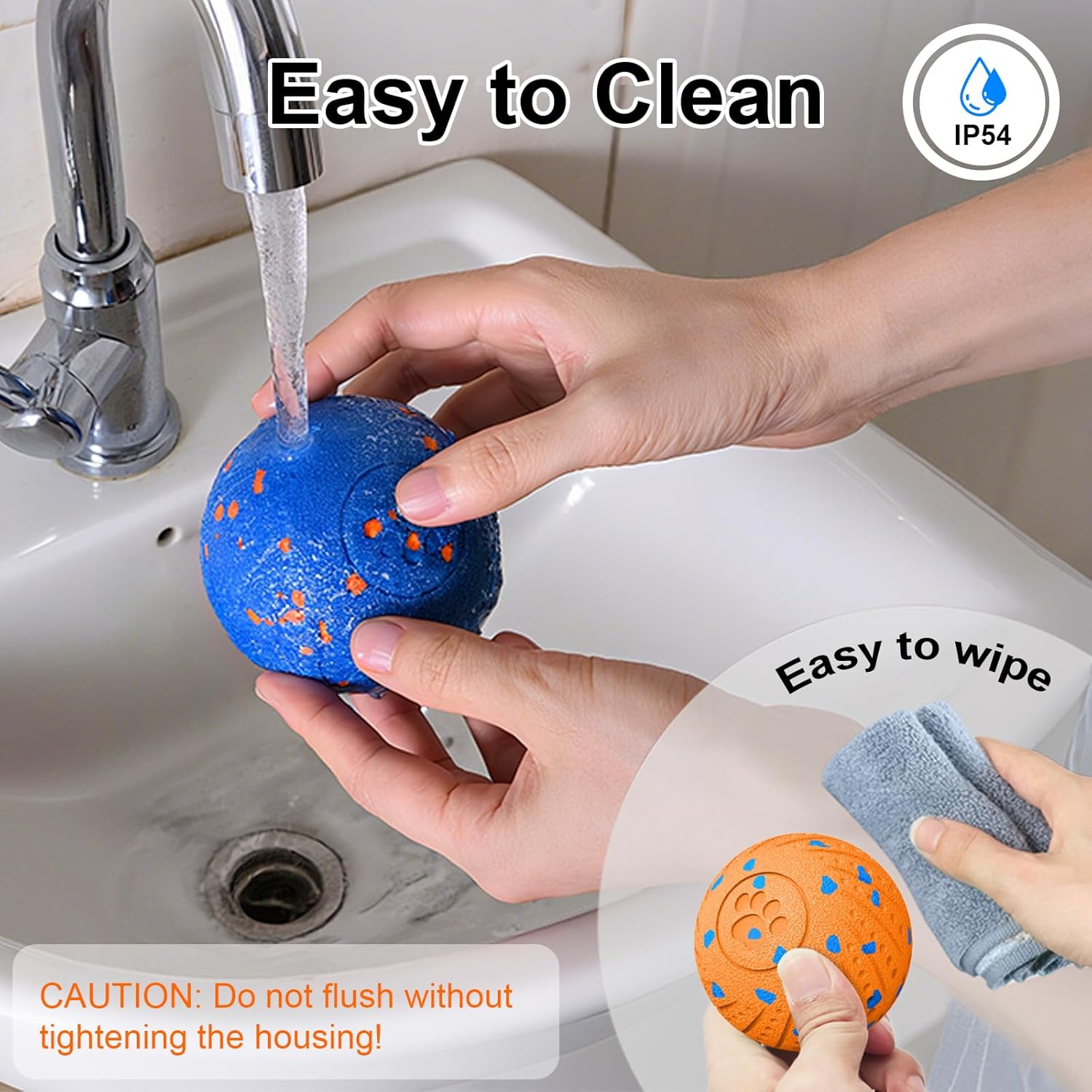 Interactive Dog Toy Ball with Remote: Automatic Bouncing, Vibration and Jumping Action Interactive Toy, Durable Duraspin for Aggressive Chewers, Rechargeable, for Indoor & Outdoor Use Orange.