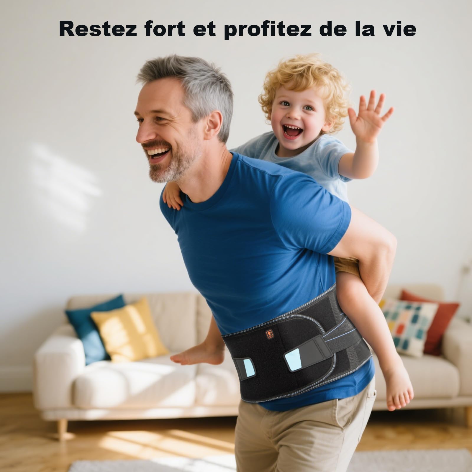 HONGJING Ceinture de soutien dorsal avec soutien bionique pour soulager les maux de dos, soutien lombaire 3D respirant avec système de poulie et 7 barres, convient aux hommes et aux femmes (2XL)