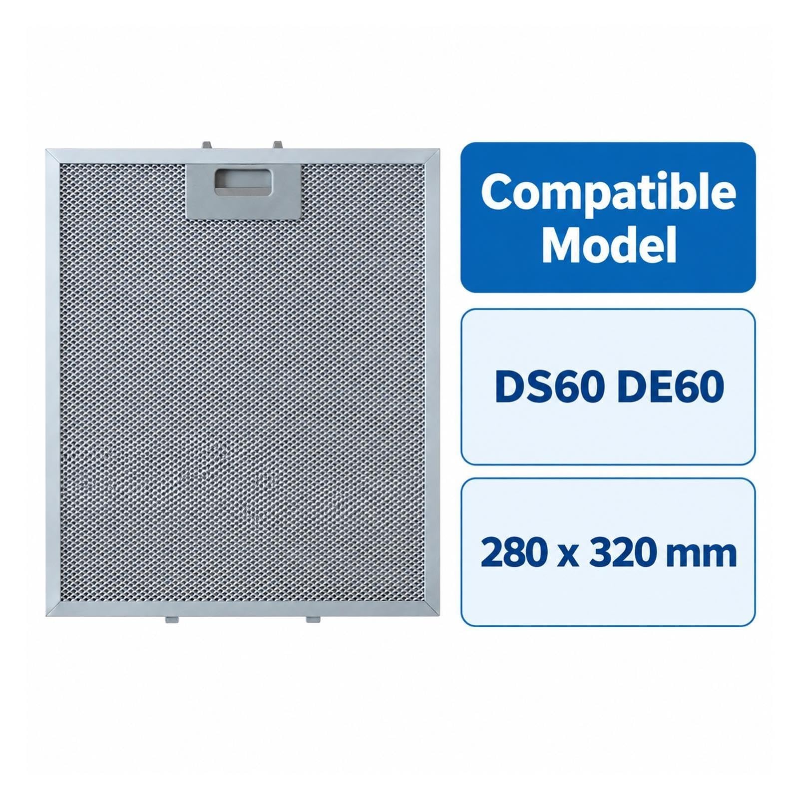 Filtro Campana Compatible con Teka DS60 DE60 280x320mm
