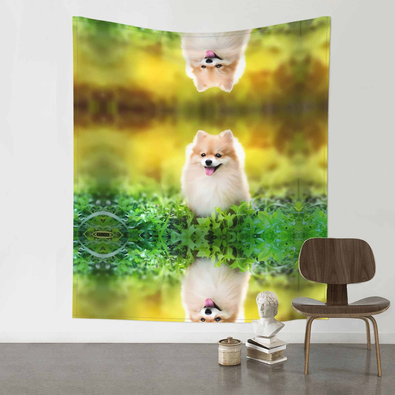 YYHHAOFA Cute Dog Prints 60x51in Wall Tapestry – Durable Polyester Throw for Dorm, Beach, & Home Decor