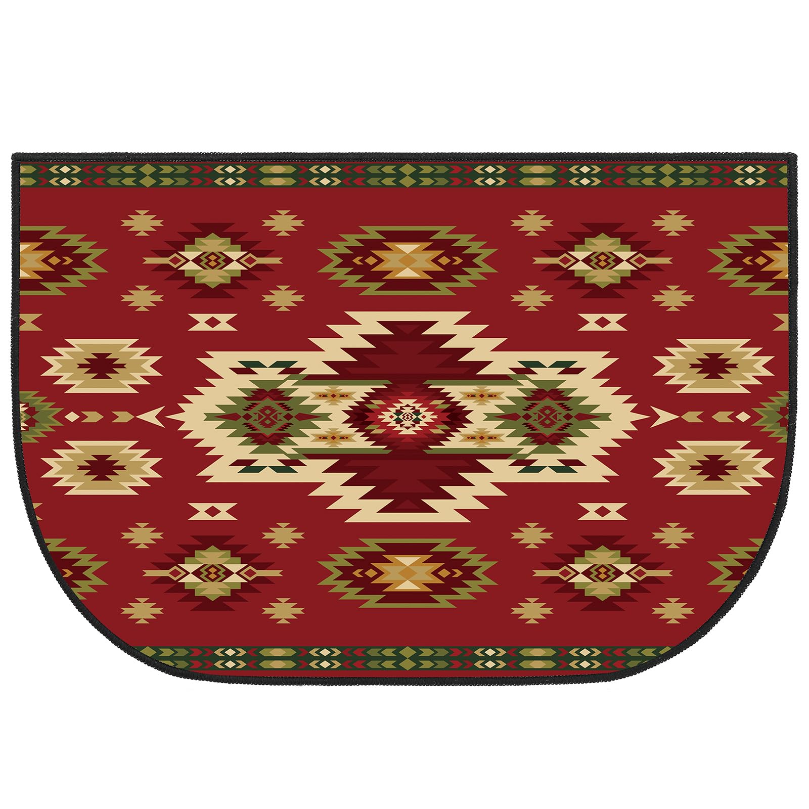 Demissle Cabin Fireplace Hearth Rug Mats Southwestern Fireproof Fire Resistant Rugs for Wood Stove Floor Protector Kitchen Indoor Outdoor (Aztec Western,27 x 48 Inch)