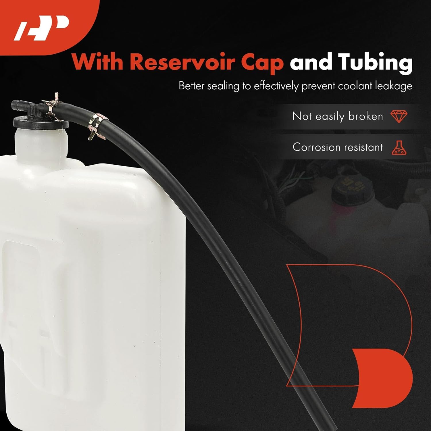 A-Premium Engine Coolant Overflow Recovery Reservoir Tank [with Cap & Tubing] Compatible with Toyota Tacoma 1995-2004 [2.4L 2.7L 3.4L], Replace# 164050C010, 164700C011