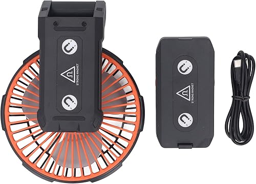 Miniatura 7 de Ventilador de clip de 5 pulgadas para cama, ventilador pequeño recargable de 4 velocidades con abrazadera para cama de tienda de cultivo, brillo LED