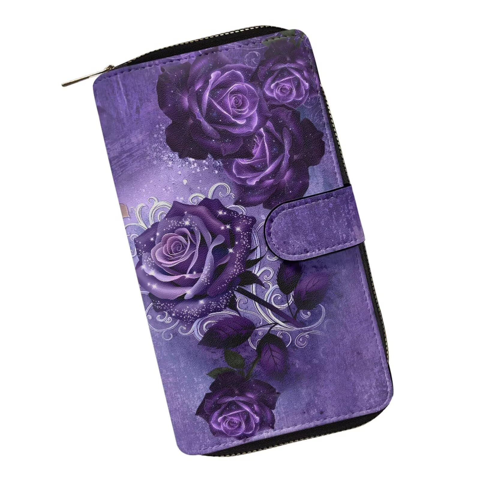COEQINE Ladies Wallets Pink Leopard Heart Black Printed Leather Phone Long Clutch Purses Check Coin Change Holder