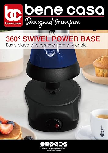 Miniatura 6 de Bene Casa Cafetera eléctrica portátil azul para café expreso, 1-3 tazaschupitos (1, azul)