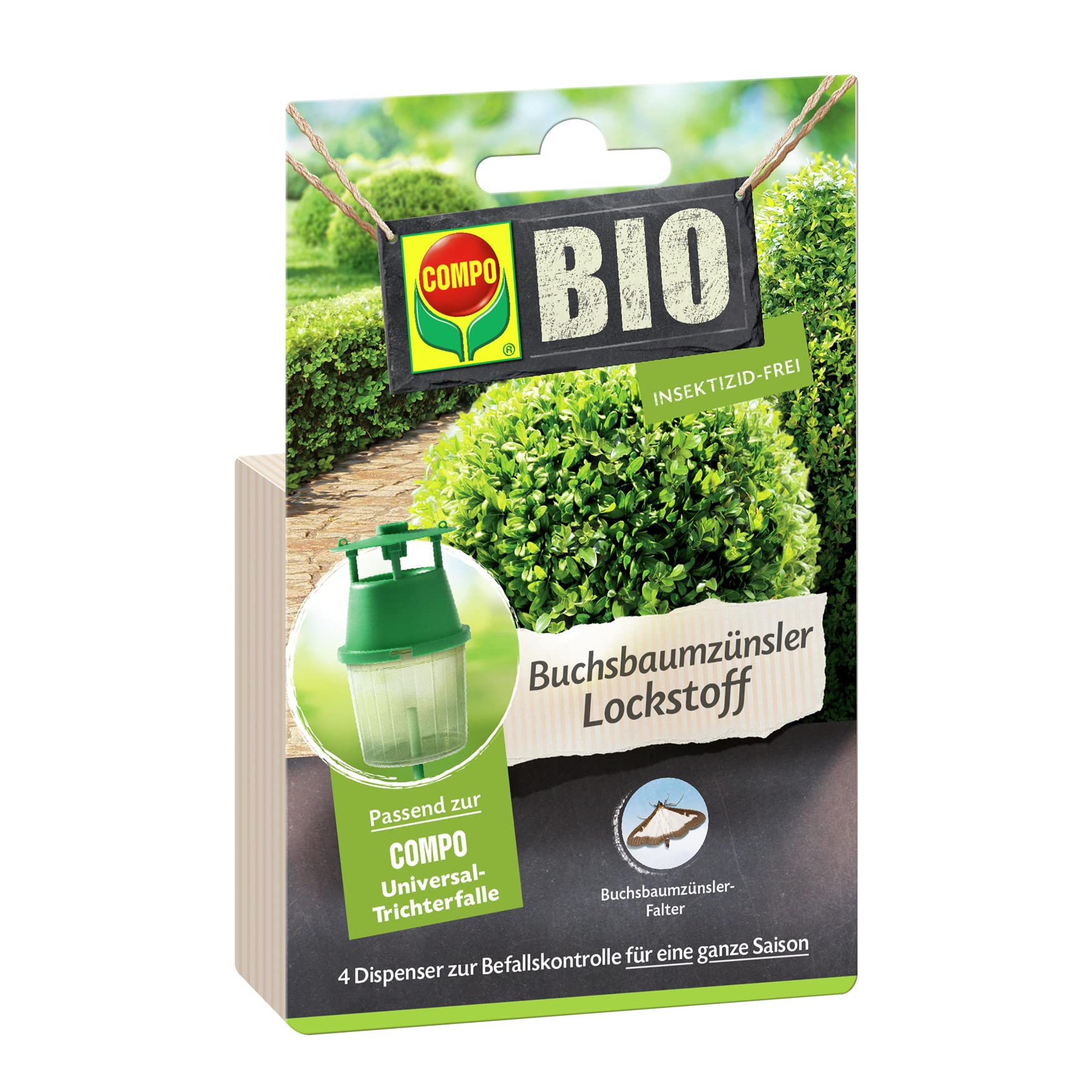 COMPO BIO Buchsbaumzünsler Lockstoff – Lockstoff für Trichterfalle (4 Stück)