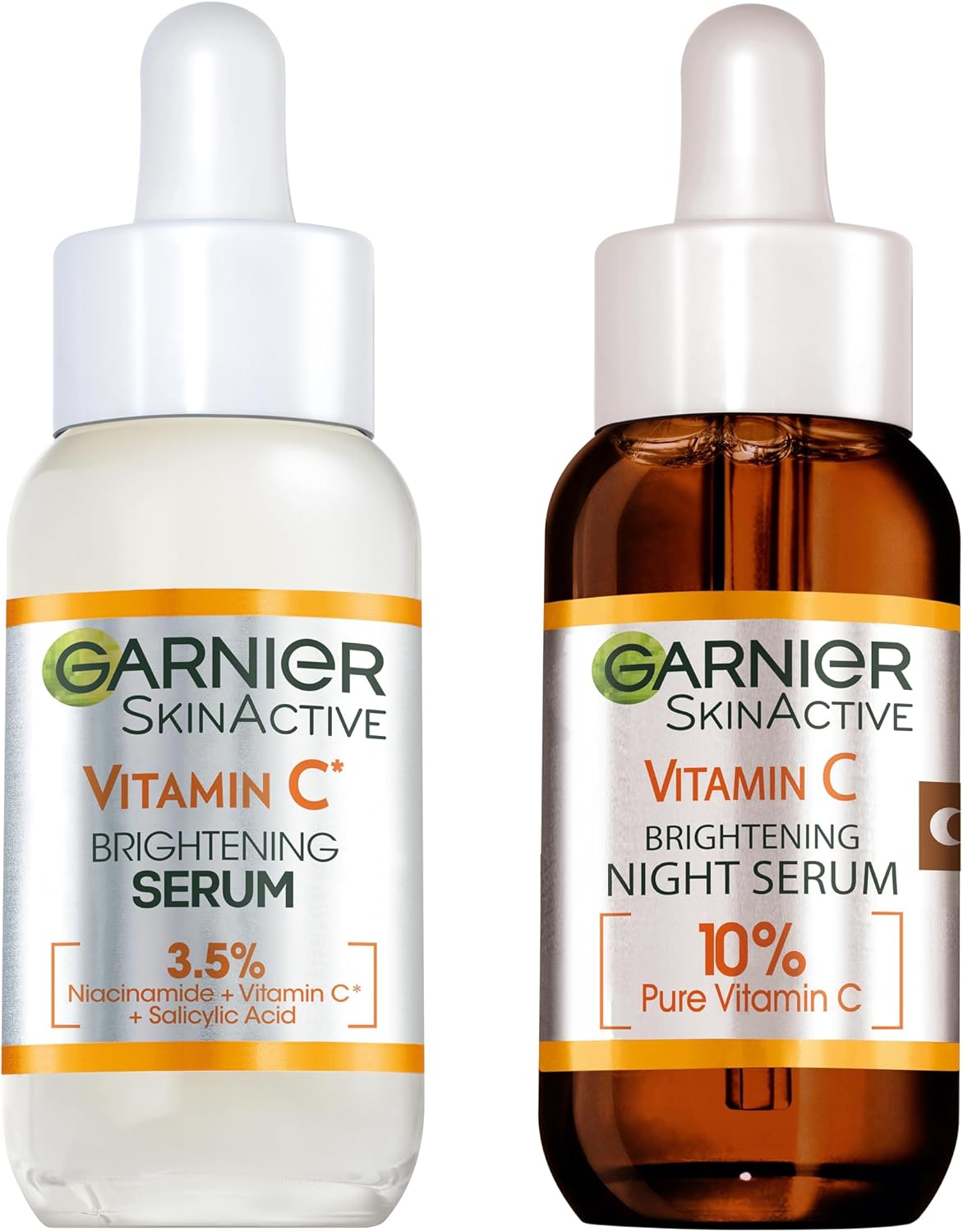 Garnier Vitamin C Serum Set, Day & Night Serums for Face and Neck, Anti