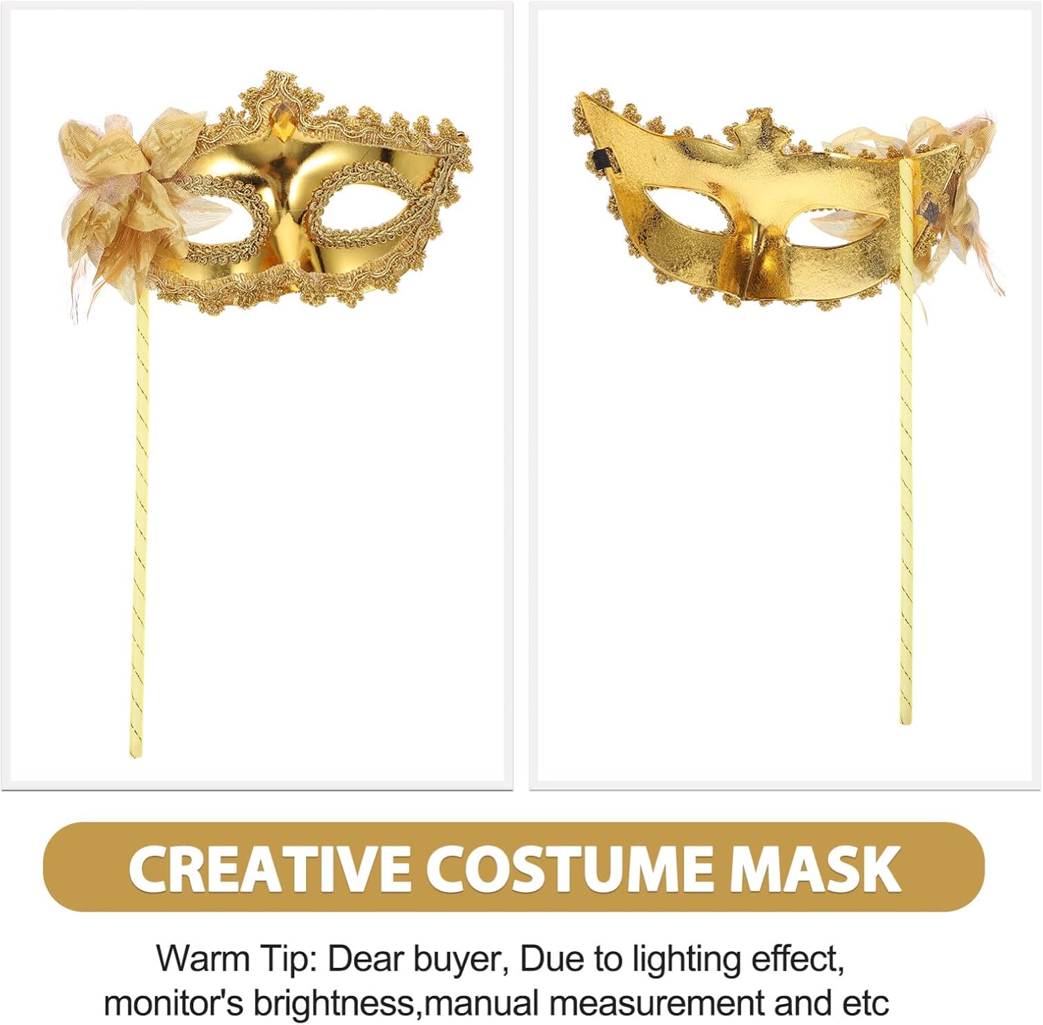 STOBOK 3pcs Halloween Mask On Stick Plastic Mask for Halloween Carnival Party Prom Ball Fancy Dress