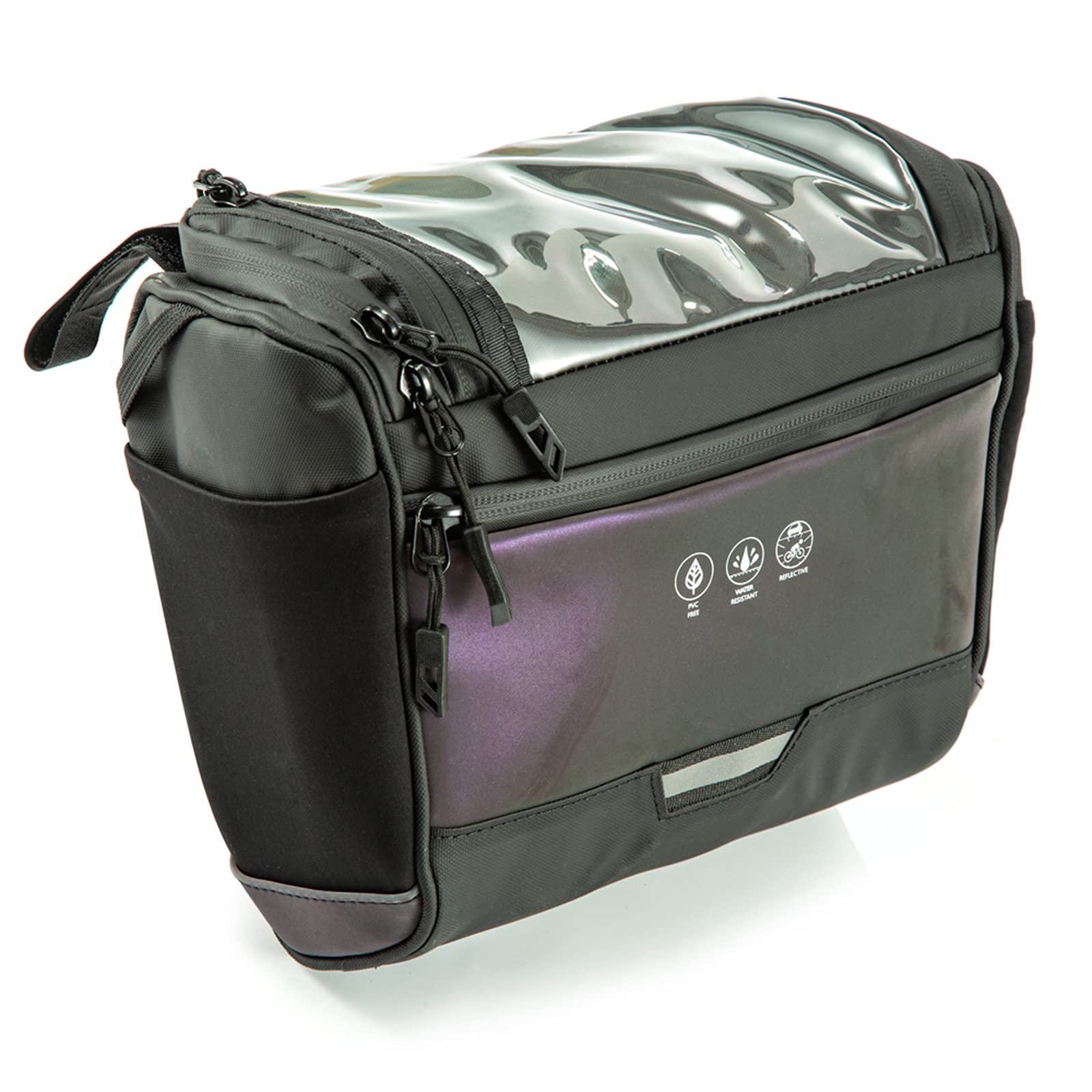 Sacoche de Guidon Vélo 3.5L Sac de Panier de Vélo Étanche avec Écran Tactile Sac Avant de Vélo de vélo réfléchissant, avec Bandoulière Sac de Rangement pour Velo Route, Velo Electrique,Multicoloured