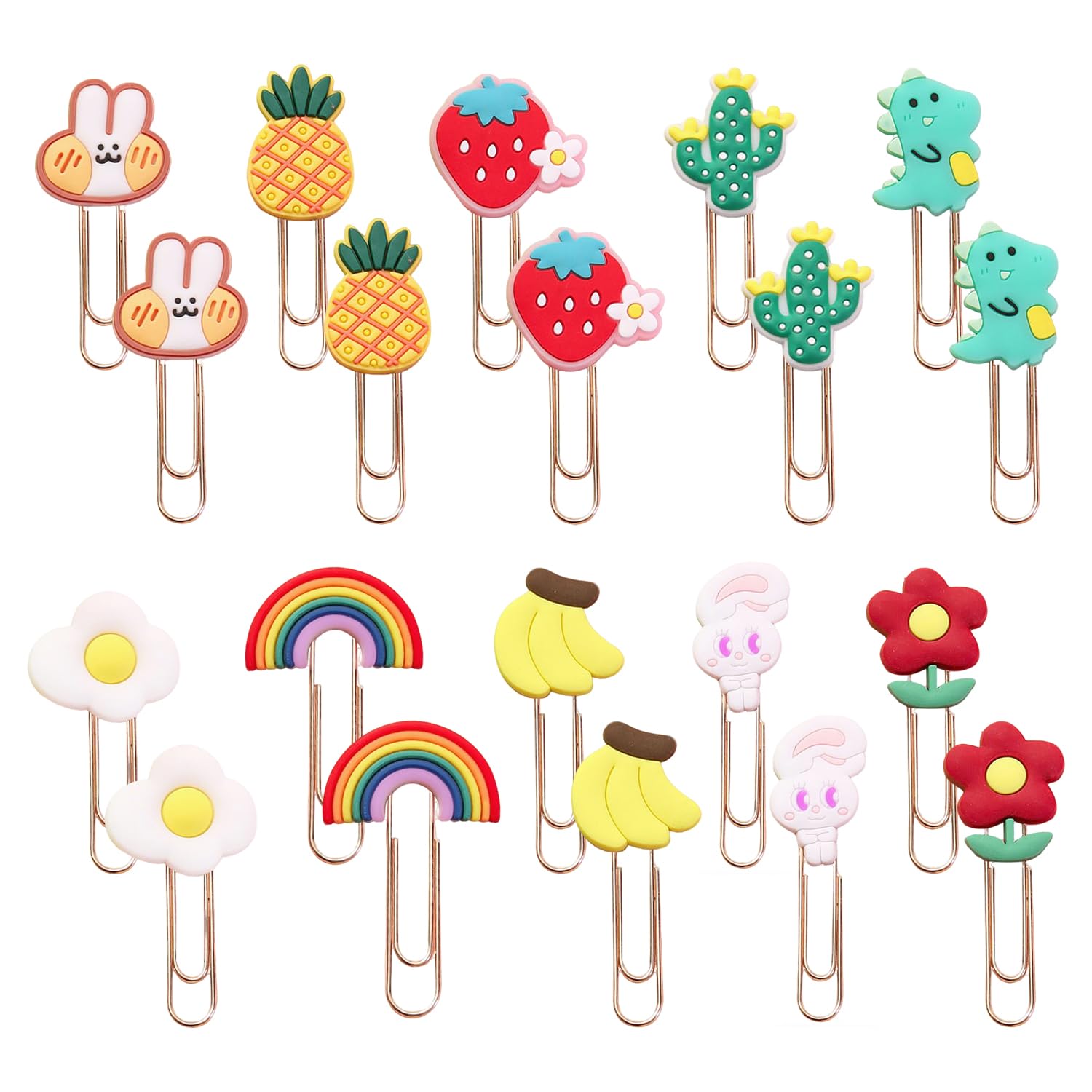 SYEYCW 20 Pcs Paperclips, Cute Paper Clips, Colorful Decorative Bookmark Clip, Teacher Stationery Supplies, Creative Cartoon Paper Clips, Novelty Office Stationery Supplies, for Office School Home