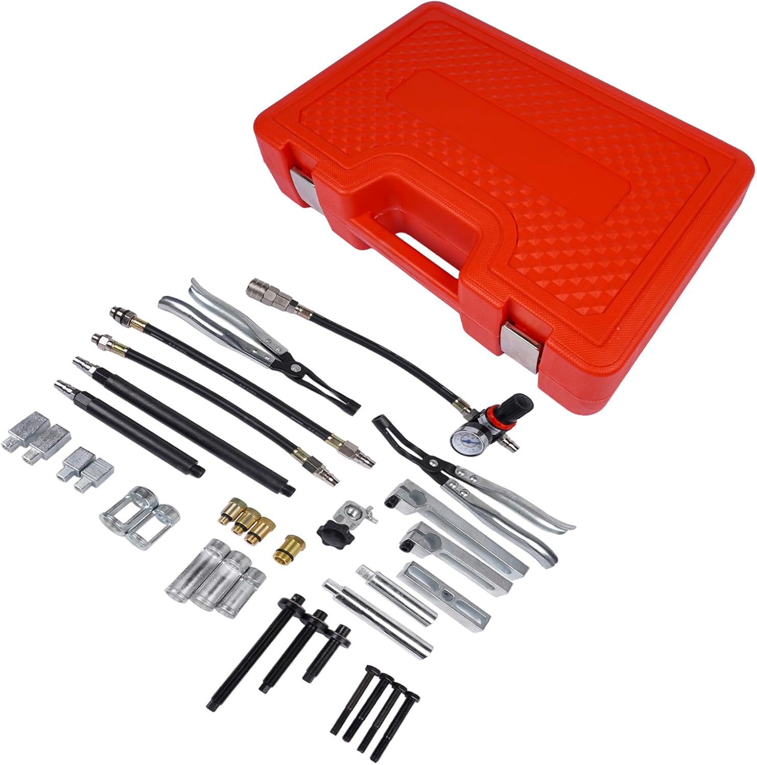 Universal Engine Valve Spring Compressor Stem Seal Removal Tool Replacement for Diesel Gasoline Engine All Models Silver Black Alloy Steel ZK1058 KT5117