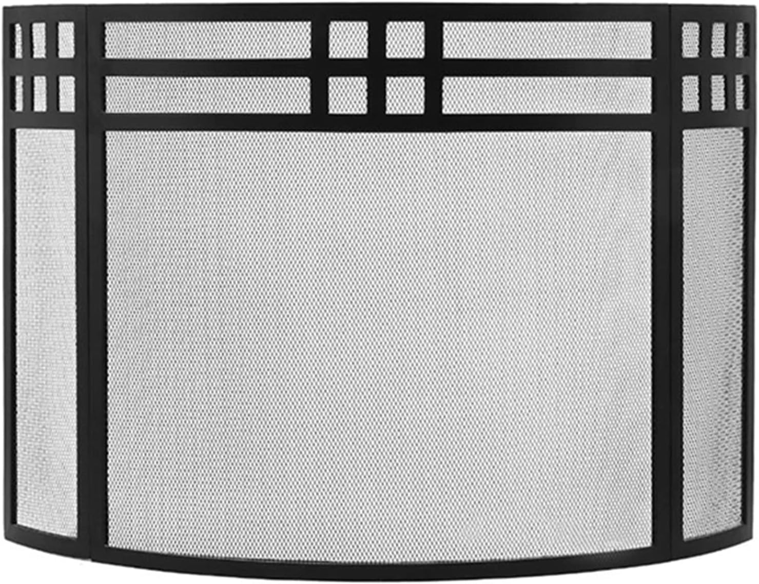 Curved Fire Screen Panels - 135×78cm Fireplace Spark Guard, Anti-Scald Foldable Stove Curtain for Gas Fireplace & Flame Furnace Protection