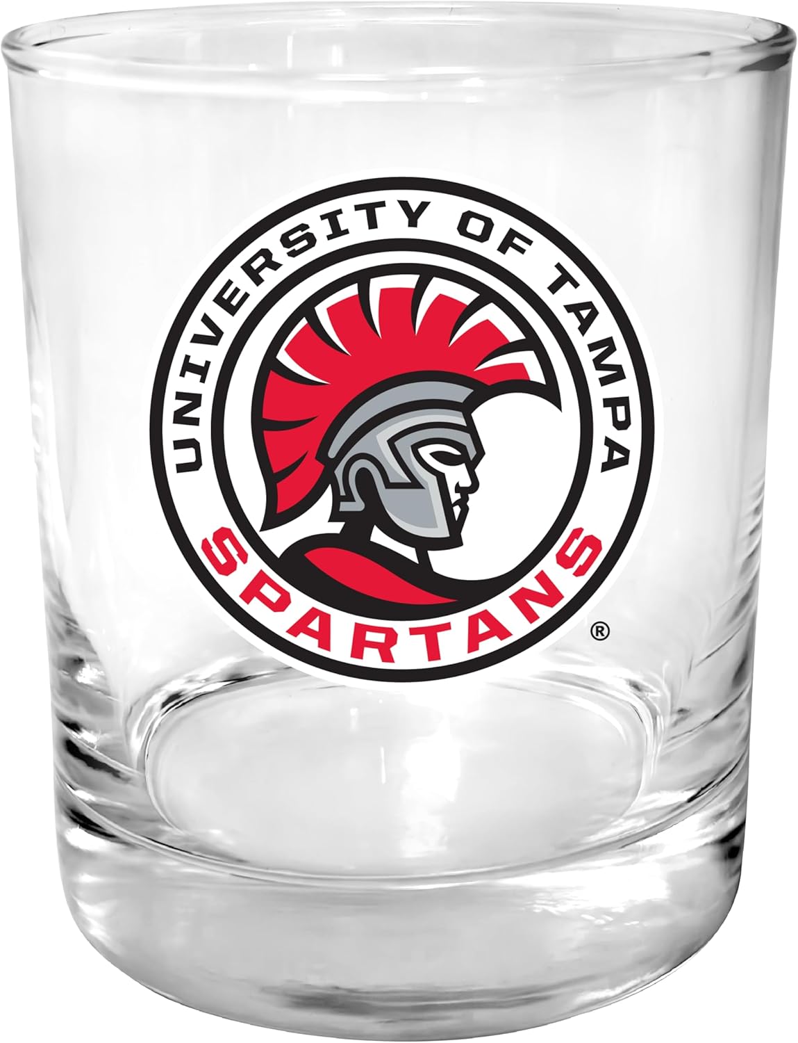 R and R Imports University of Tampa Spartans 11 oz Round College Whiskey Glass – Officially Licensed Full Color Logo 2-Pack