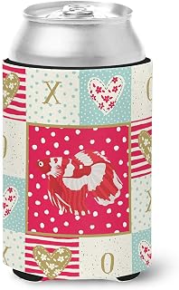 Caroline's Treasures CK5494CC Veil Tail Betta Love Can or Bottle Hugger, Red Cooler Washable Drink Sleeve Collapsible Beverage Insulated Holder, Can Hugger, Multicolor