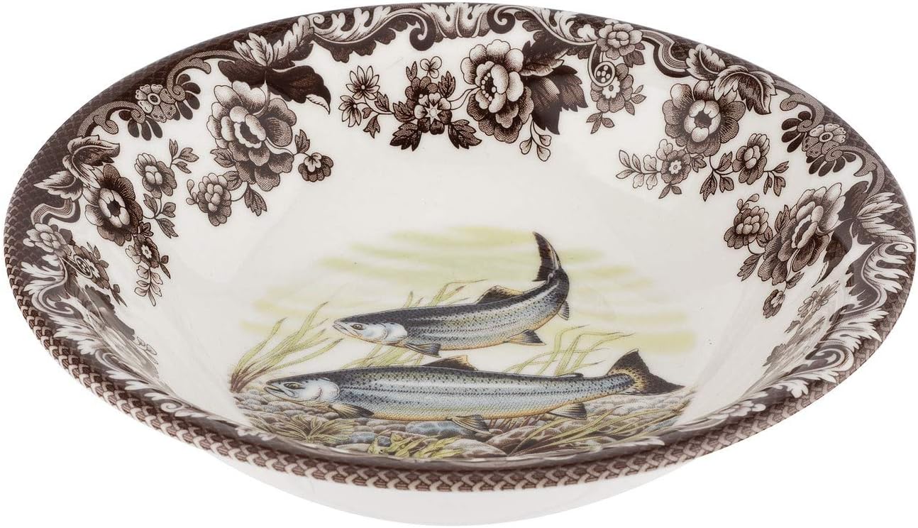 Spode Woodland Ascot Cereal Bowl, King Salmon, 8” | Perfect for Oatmeal, Salads, and Desserts | Made in England from Fine Earthenware | Microwave and Dishwasher Safe