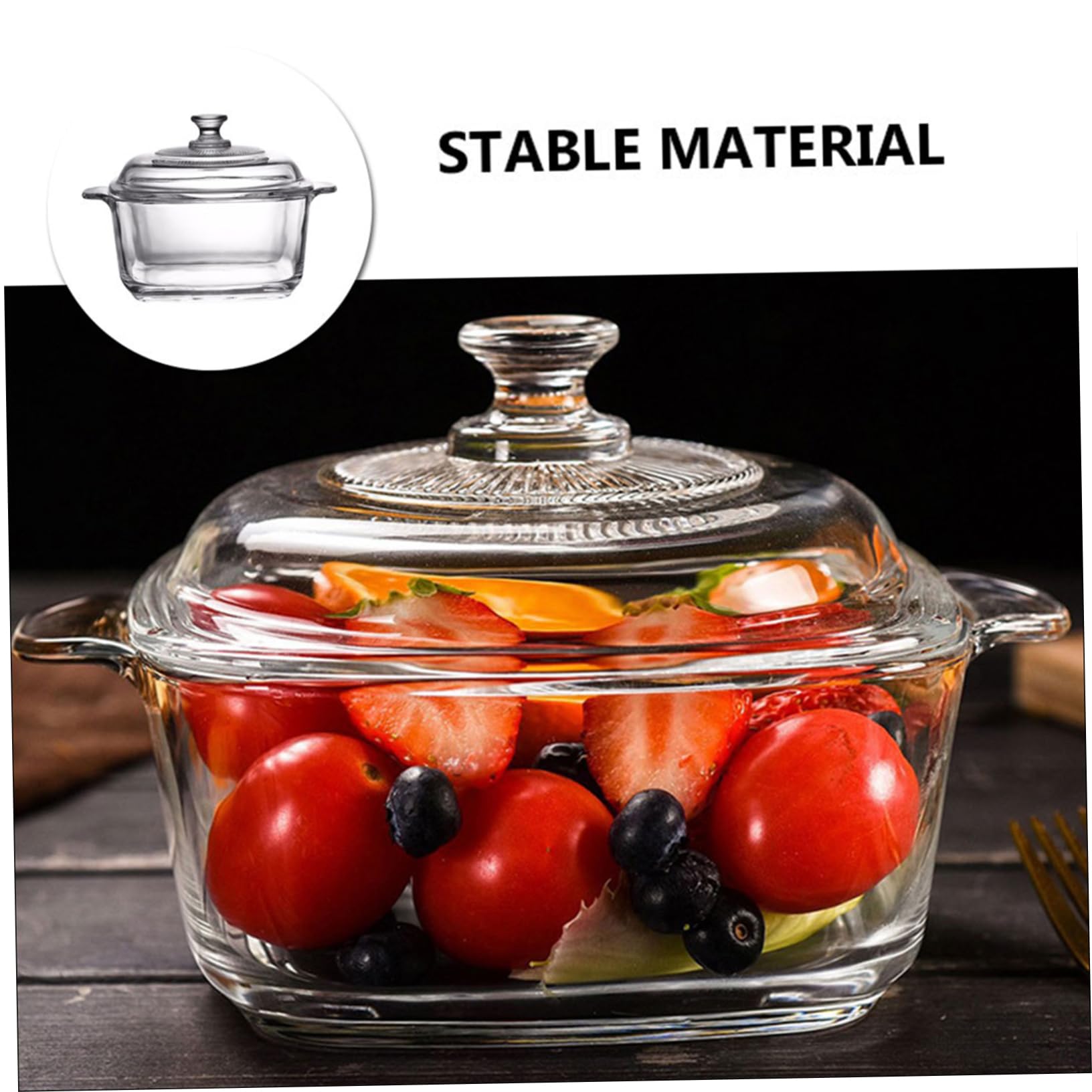 Zerodeko Ofenfeste Glasschüssel mit Deckel 1l Mikrowellengeeignet Dickwandiges Glas Bruchsicher für Buffet und Snack Riegel