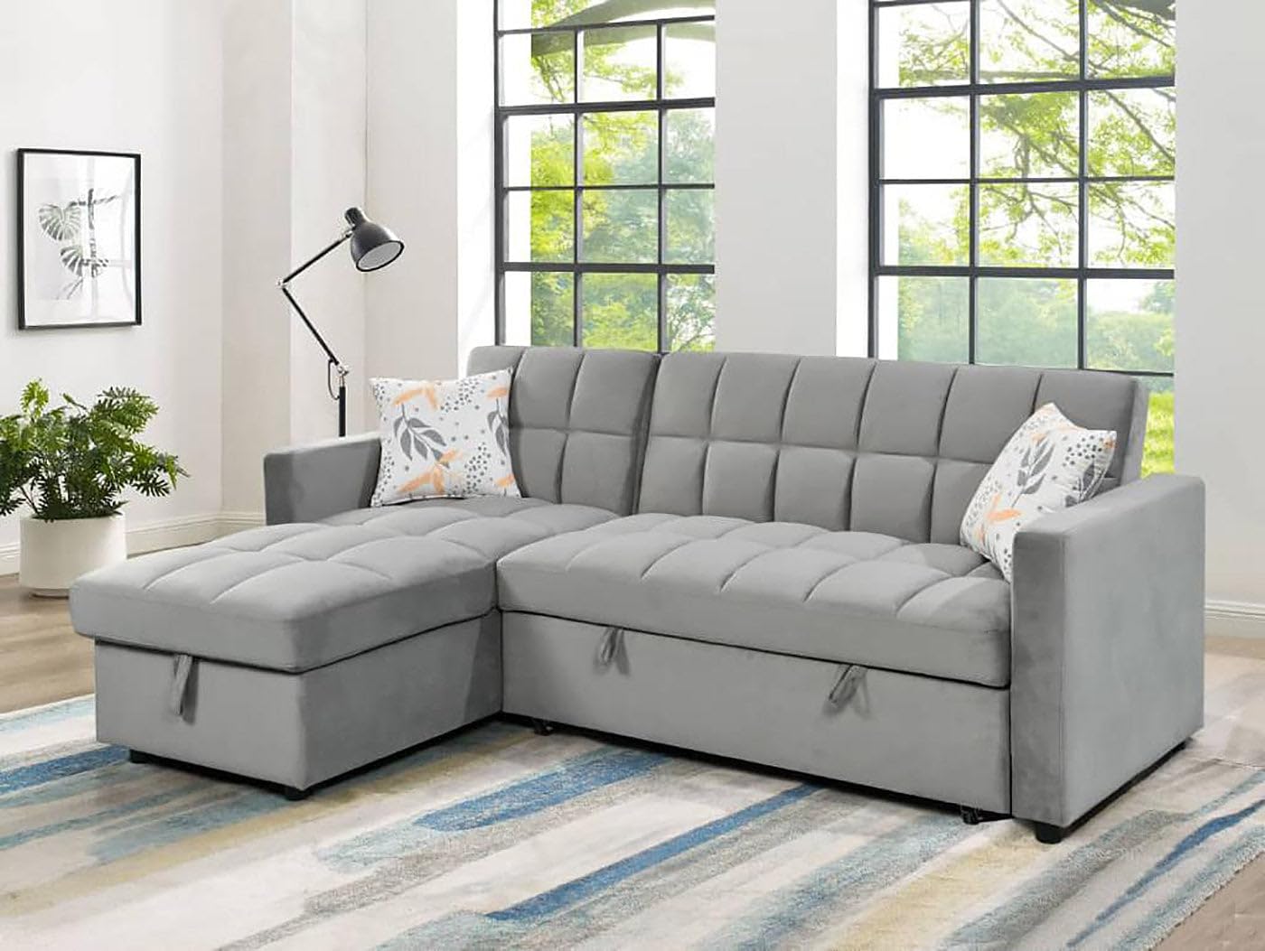 S & S Saldos y Stocks Sofa Cama Chaise Longue Kris 210cm Gris