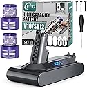 EGR 8000mAh Battery Replacement Compatible with Dyson V10 Animal/Absolute/Fluffy/Motorhead SV12 Cordless Stick Vacuum Cleaner with 2 Filters (Not Fit V8 and SV10).