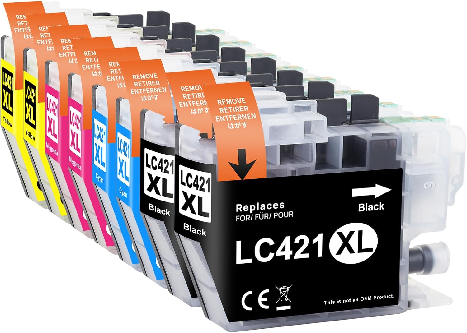 Yowell LC421XL Printer Cartridges Compatible with Brother LC421 LC-421XL Multipack Cartridges for Brother DCP-J1050DW DCP-J1140DW MFC-J1010DW Pack of 8