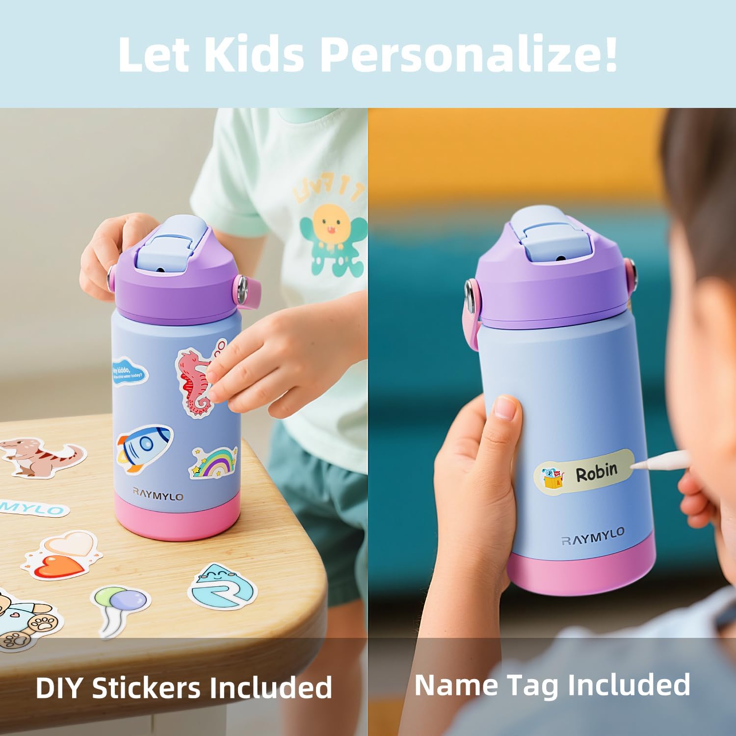 Raymylo Kids Water Bottle Insulated Toddler