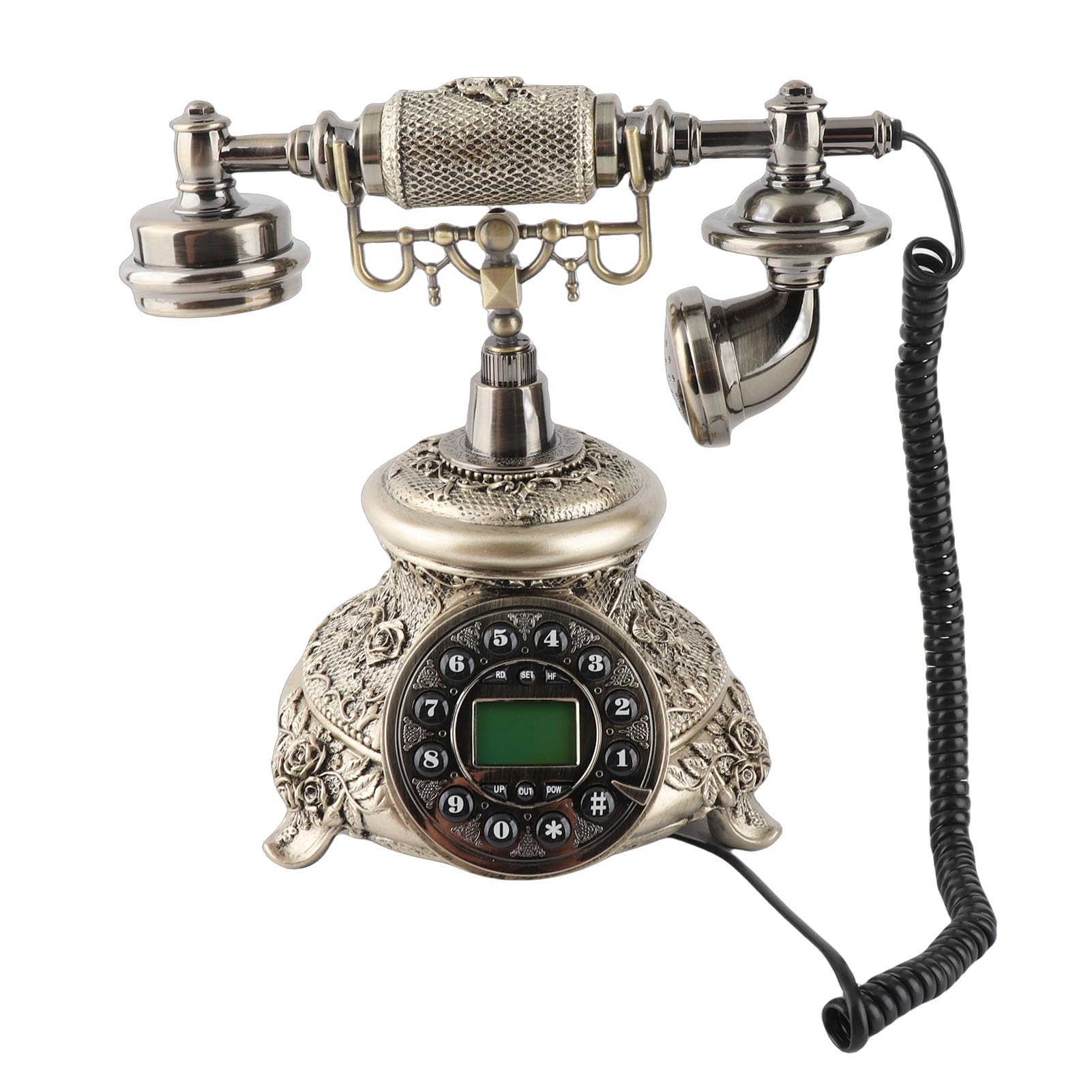 MS - 5700D EU Telefono fisso in stile retrò per casa e ufficio, telefono da scrivania con display del numero chiamante, composizione automatica via IP e richiamo del registro