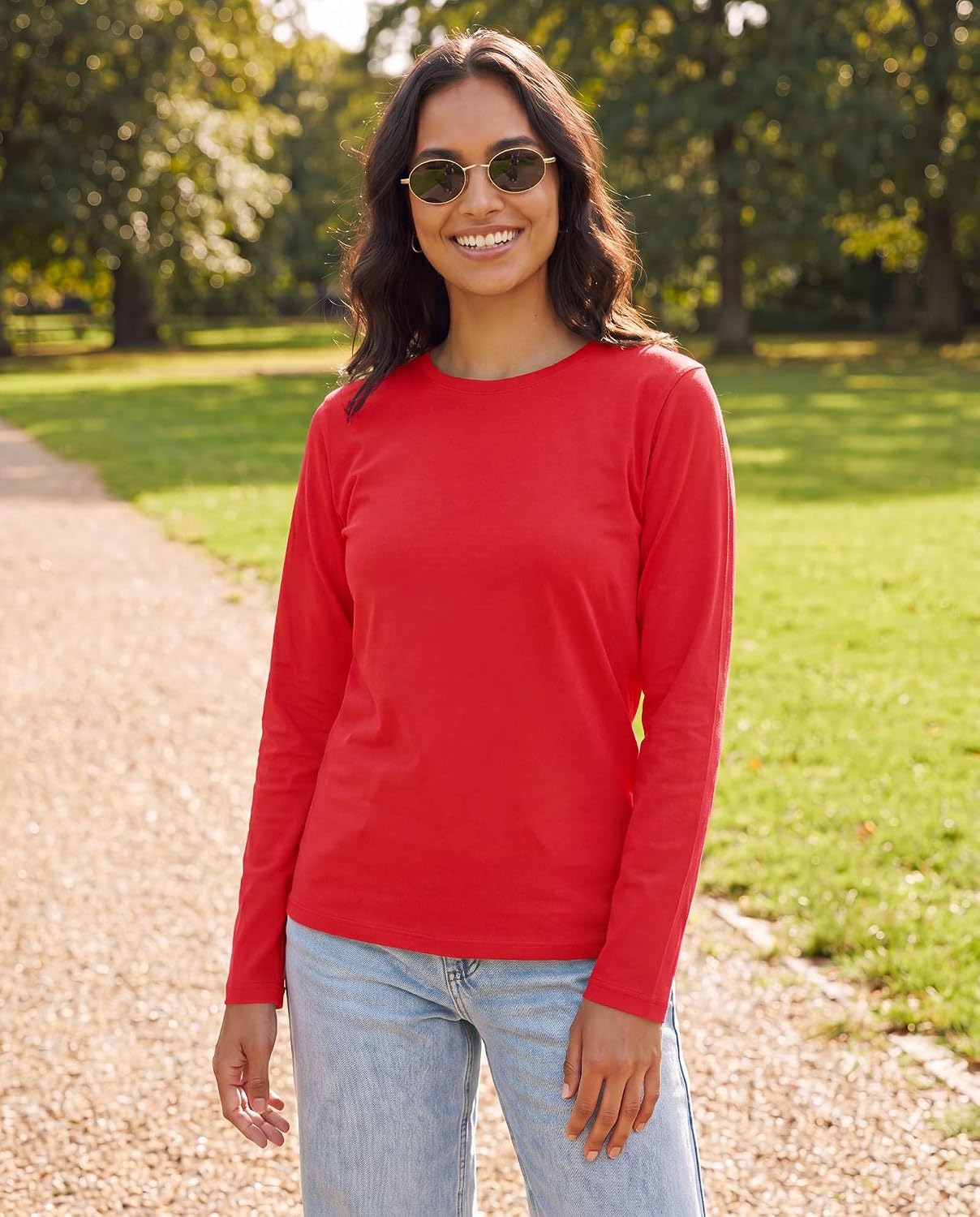 4 Pack Women's Cotton Long Sleeve T Shirts Crewneck Basic Workout Tops Tees | Available In Plus Size, Tees, Undershirt, Layering, Loose, Athletic, Fall, Winter, Summer, Cute, Comfy, Stretchy, Casual