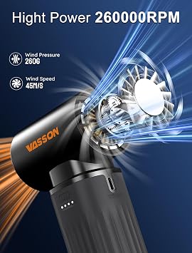 VASSON Compressed air Duster High-Speed Brushless Motor, 3-Speed Adjustable