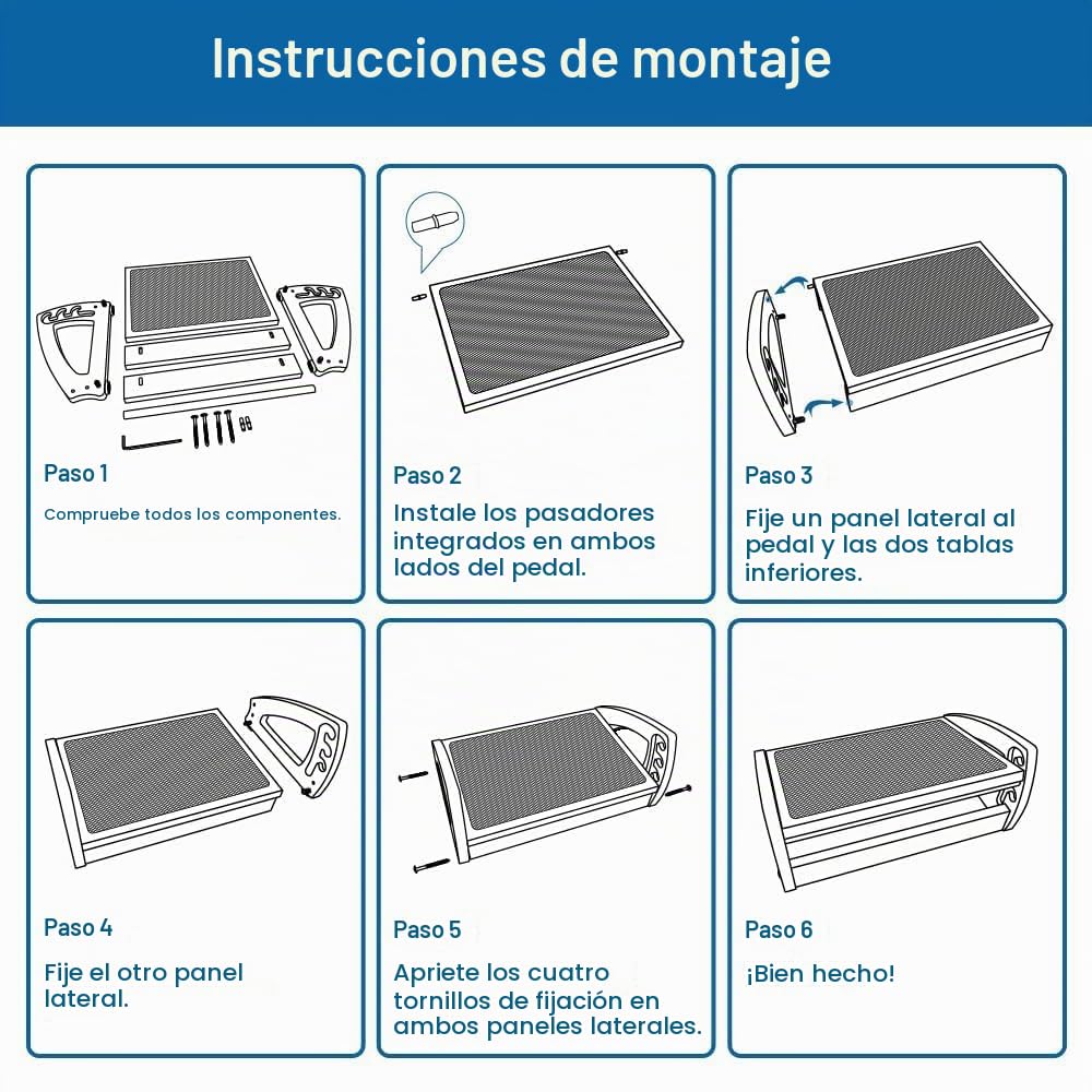 StrongTek Reposapiés Regulable de Madera para Oficina 180 kg | Reposapiés ergonómico de madera con ajuste de altura y superficie antideslizante para máximo confort de trabajo