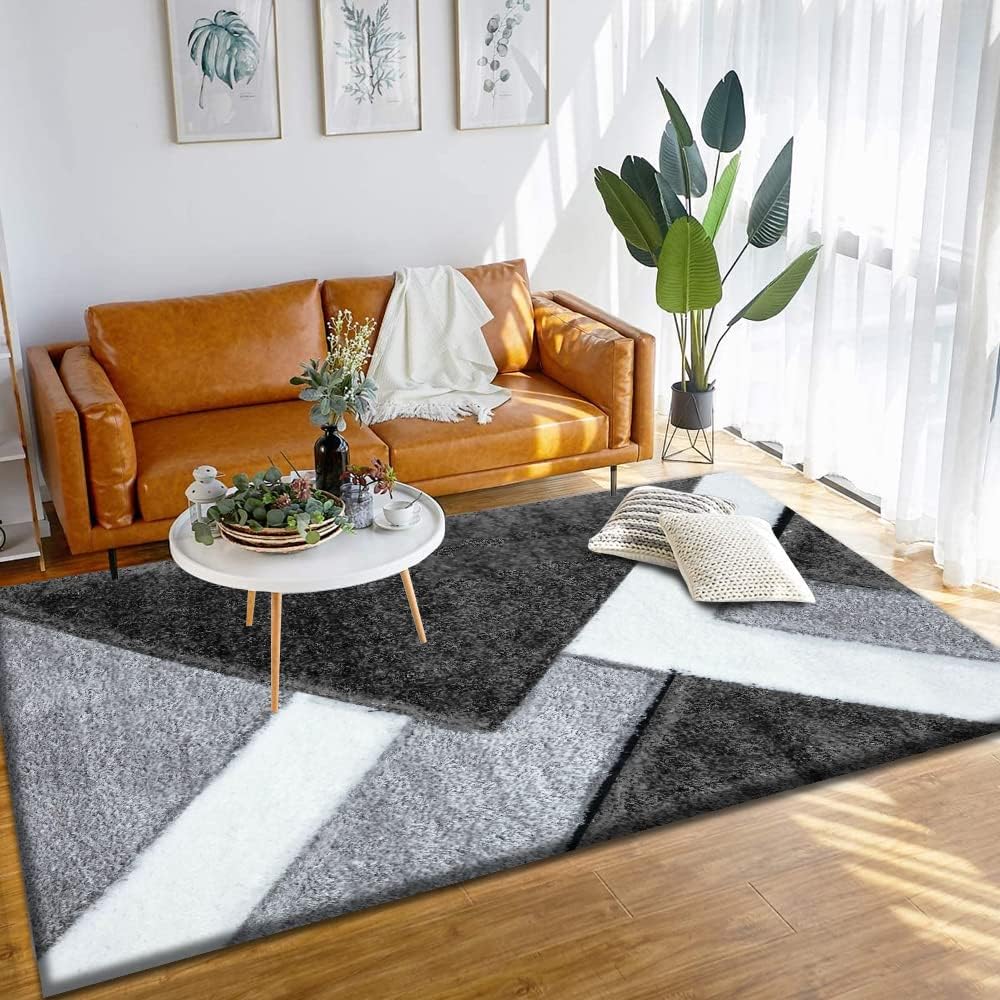 viceroy bedding Rug CUBIC Modern Design Black Grey Charcoal Rugs Living ...