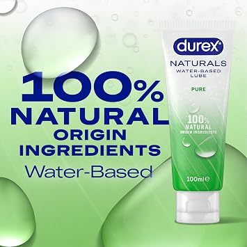 Durex Naturals Pure, 300ml (100ml x 3), Water Based Lube, Non Sticky
