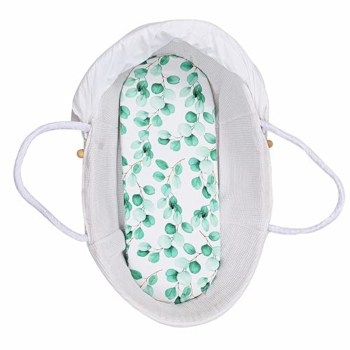 Miniatura 8 de Juego de sábanas de moisés, paquete de 3 para bebé, niño y niña, sábana bajera ajustable de punto elástico, universal para colchón rectangular