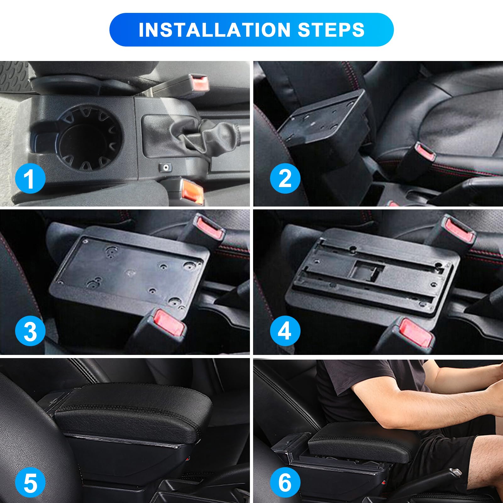 Auto Bracciolo Compatibile con Opel/Vauxhall Astra H 2004-2009 Scatola Portaoggetti per Bracciolo Console Centrale Poggiabraccio Braccio vano Portaogget Doppio Strato con 7 Porte di USB