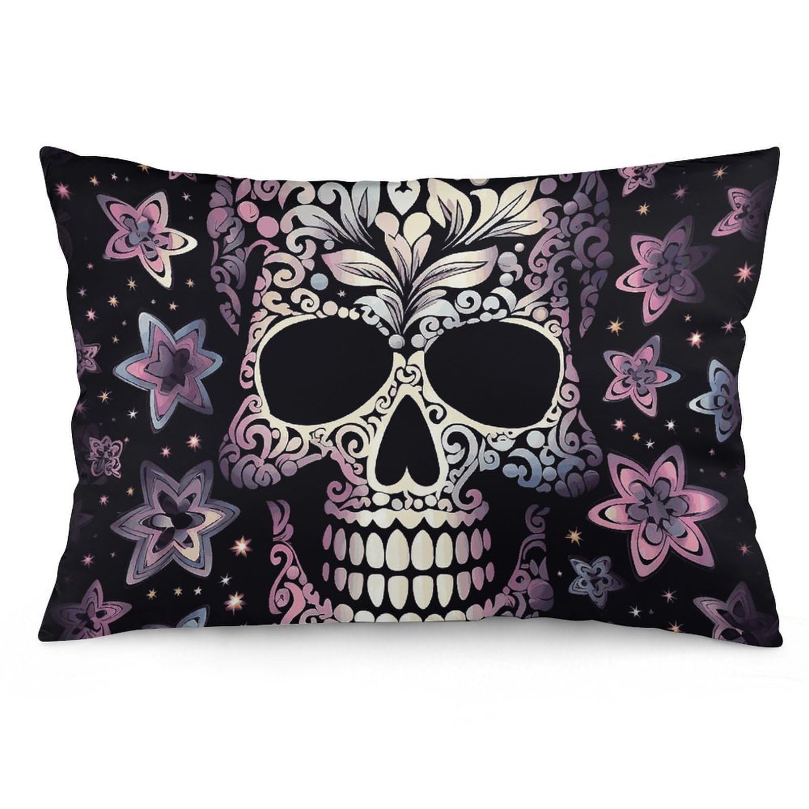 NTVOWPZO 2 Pack Decoration Throw Pillow Covers 16 "x24 Pillowcases Covers Cool Skull Pillowcases Modern Farmhouse Home Decor Sofa Cushions Covers for Couch Bed Living Room